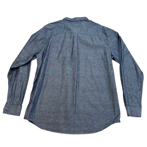 LRG Shirt Mens 3XL Blue Chambray Cotton Flecked Button Down Long Sleeve Collared - Picture 3 of 8